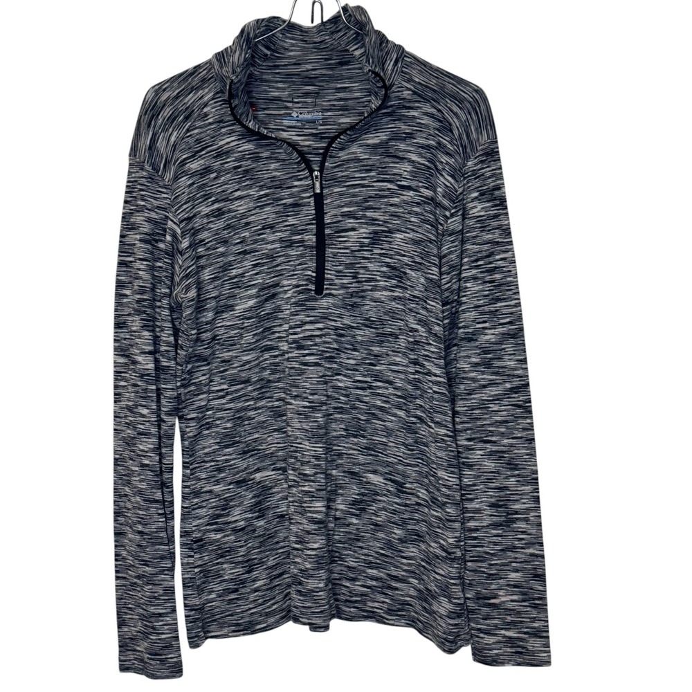 Columbia Womens Top Space Dye 1/4 Zip Fleece Athleisure Long Sleeve Size Large